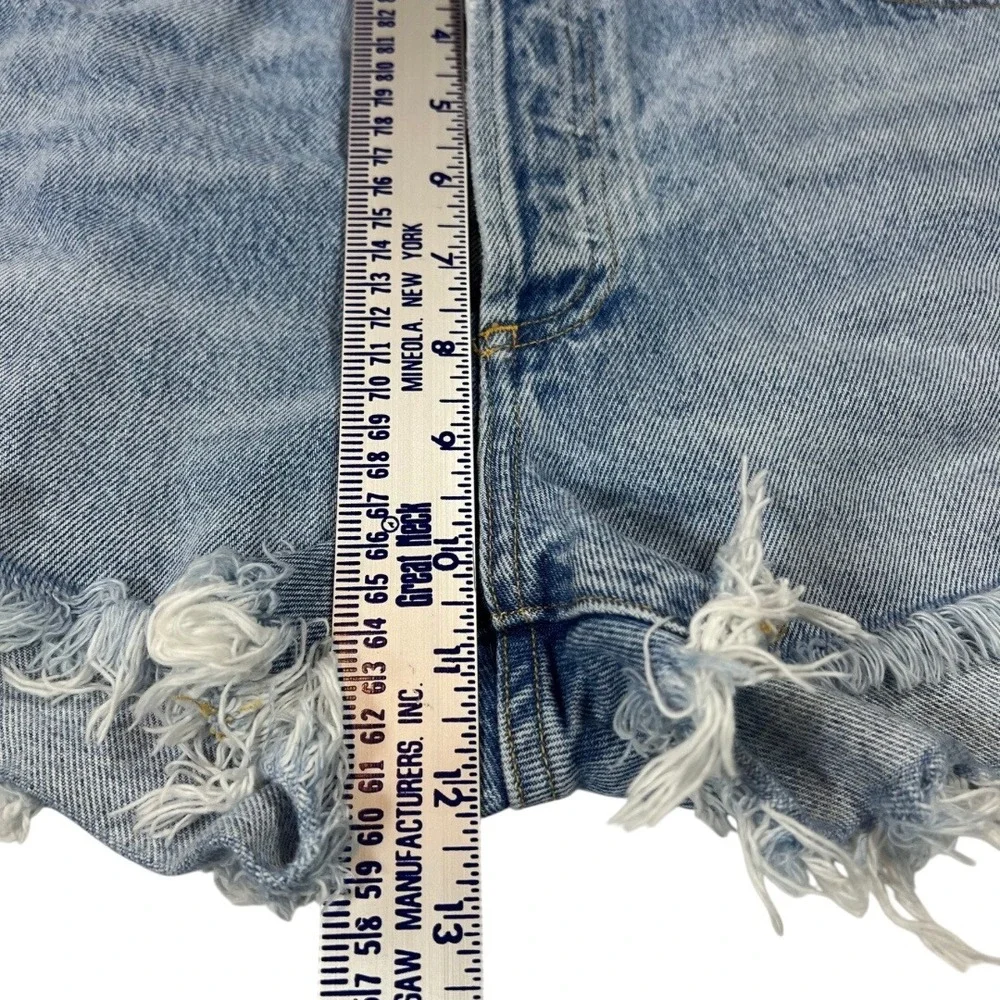AGOLDE Parker Distressed Light Wash‎ Denim Cutoff Shorts Womens 29 High Rise W31